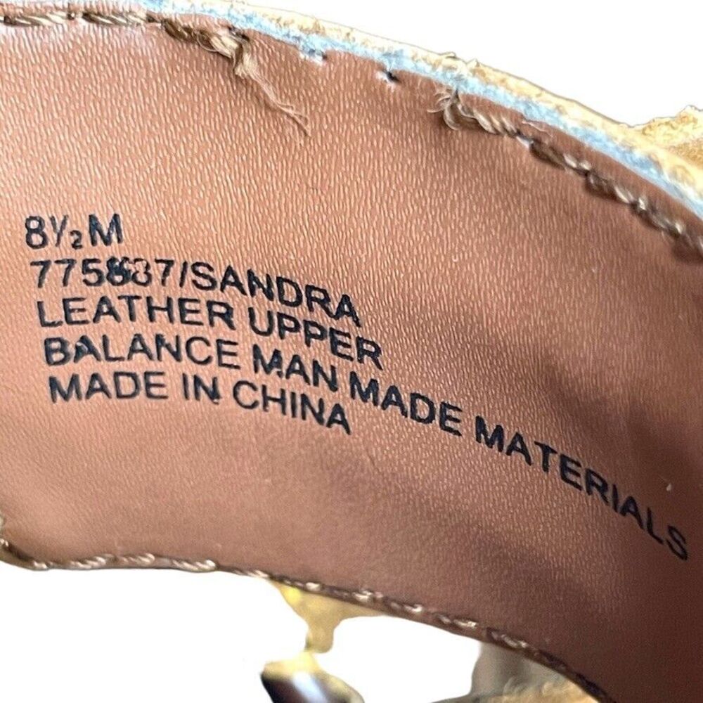 Isotoner Brown Leather Braided Detail Slip On Wedge Heel Sandals Slides Size 8.5 - Picture 12 of 12